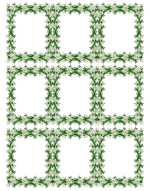 Preview: Round Frame Of Flowers Daisies