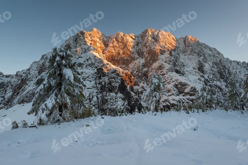 Preview: Sunset In The Mountain Landscape At Slemenova Spica In Triglav National Park.