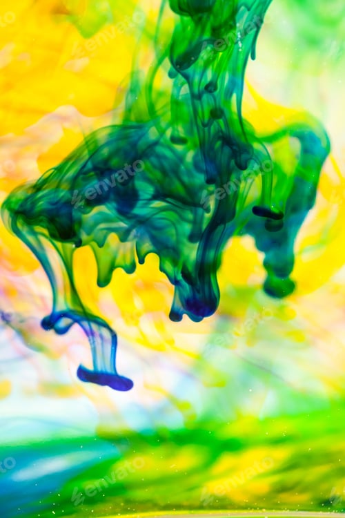 Preview: Abstract Composition With Ink And Small Bubbles. Beautiful Background, Texture And Colors