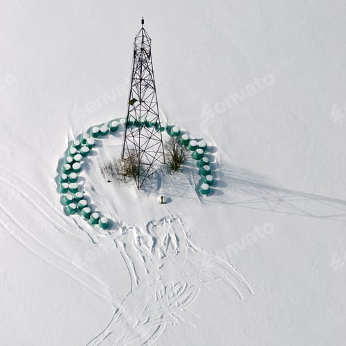 Preview: Aerial View Over The Tower On The Field