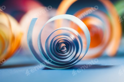 Preview: Macro, Abstract, Background Picture Of Colored Paper Spirals On Paper Background