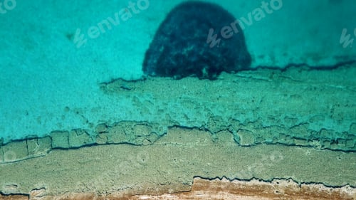 Preview: Aerial Drone Bird'S Eye View Photo From Turquoise Clear Water Seascape In Island Of Shinousa Or