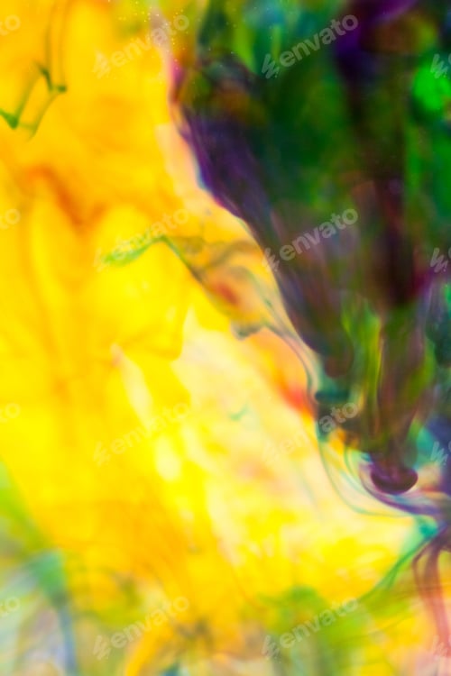 Preview: Abstract Composition With Ink And Small Bubbles. Beautiful Background, Texture And Colors
