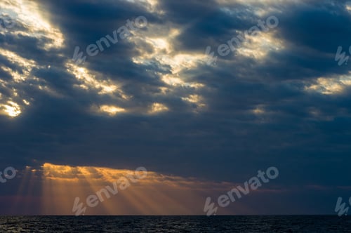 Preview: Amazing Sea Sunset, The Sun, Waves, Clouds