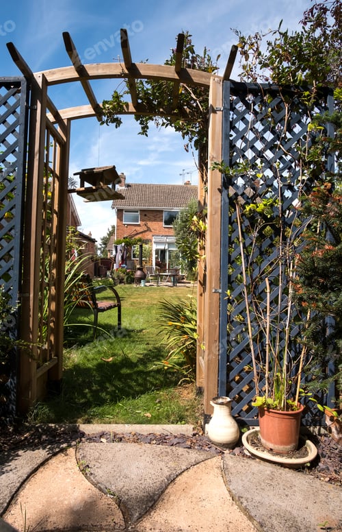 Preview: Summer Garden Pergola Arch Background