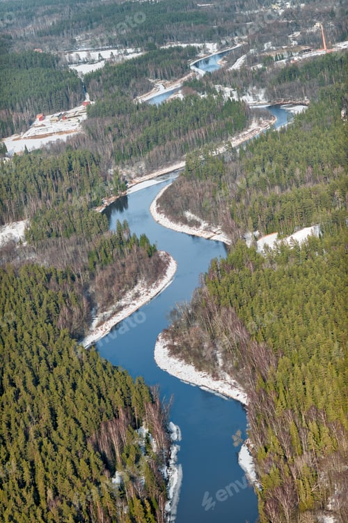 Preview: Aerial View Over The Gauja River (Latvia)