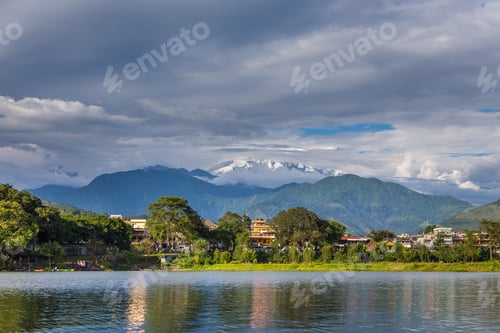 Preview: Views Of Lake Side Of Pokhara From Phewa Lake, Pokhara, Nepal