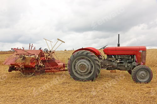 Preview: Vintage Tractor In A Field
