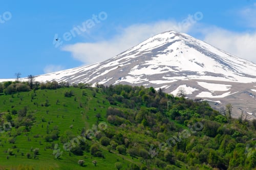 Preview: Spring Landscape With Snowy Mountains, Pambak Range, Maymekh Lerr (3094M)