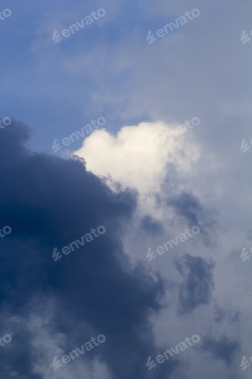 Preview: Beautiful, Dramatic Clouds And Sky. Image Has Grain Texture Seen At Its Maximum Size