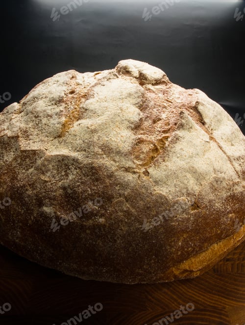 Preview: Cut Malt Bread Handmade On Wooden Background