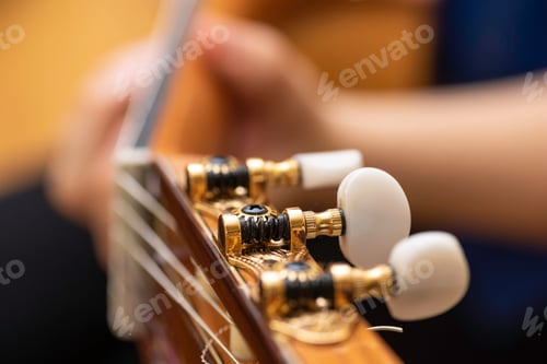 Preview: Headstock Of A Spanish Guitar.