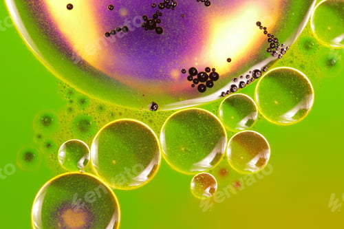 Preview: Abstract, Colorful Composition With Oil, Water And Ink