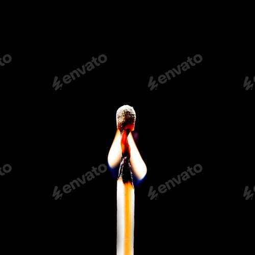 Preview: Used Match And Flame With Black Background