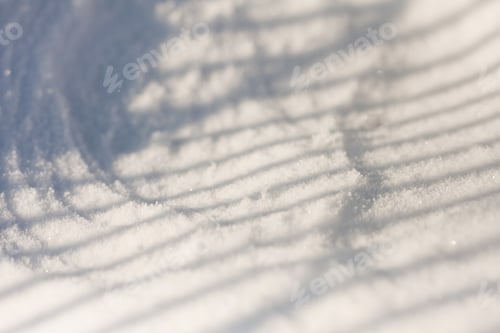Preview: Snow Texture With Shadows - Stripes From A Fence