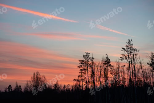Preview: Plane Leaving Smoke Trail In The Blue Sky