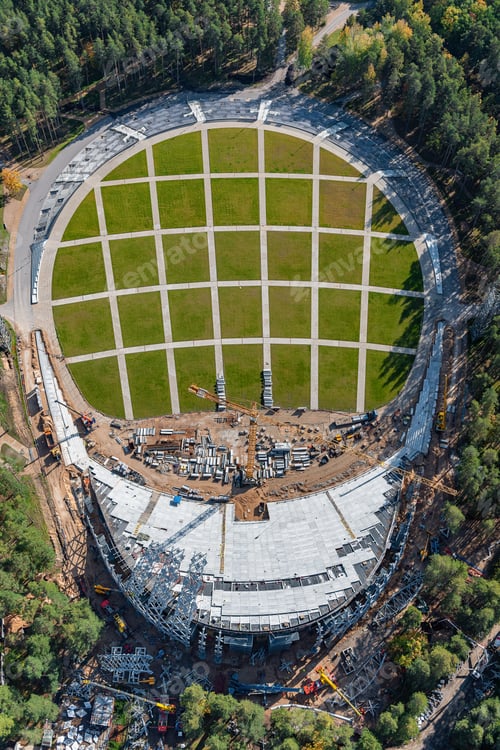 Preview: Aerial View Over The Open Air Band Stand In Riga (Latvia)