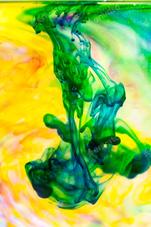 Preview: Abstract Composition With Ink And Small Bubbles. Beautiful Background, Texture And Colors