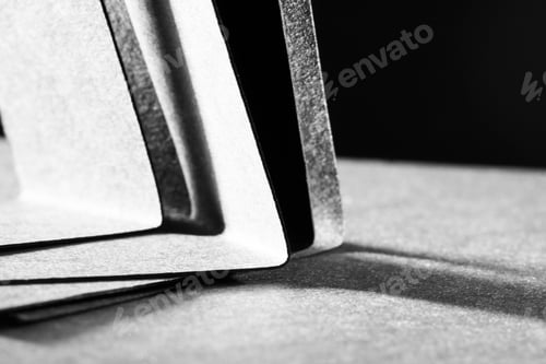 Preview: Black Paper Shapes And Shadows With Paper Background