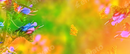 Preview: White Bright Daisy Flowers On A Background Of The Summer Landscape.