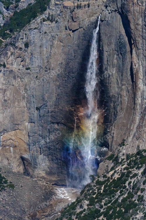 Preview: Rare Sighting Of A Rainbow Across The Upper Yosemite Falls, As Seen From Glacier Point On An Early