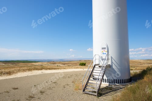 Preview: Entrance To A Wind Turbine For Electric Power Production, Zaragoza Province, Aragon In Spain.
