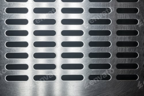 Preview: Stainless Steel Grating With Oblong Holes, Close Up