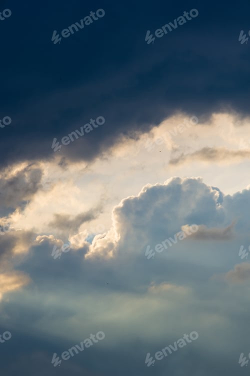 Preview: Landscape With Dramatic Light - Orange Clouds And The Outline Of Trees At Sunset