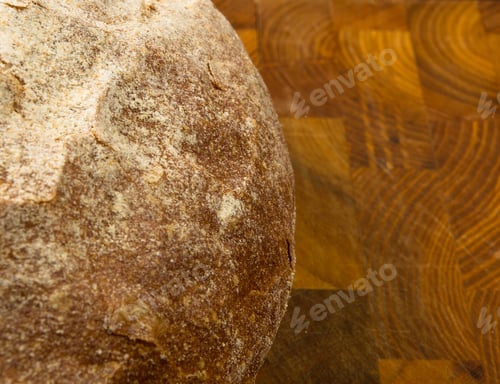 Preview: Cut Malt Bread Handmade On Wooden Background