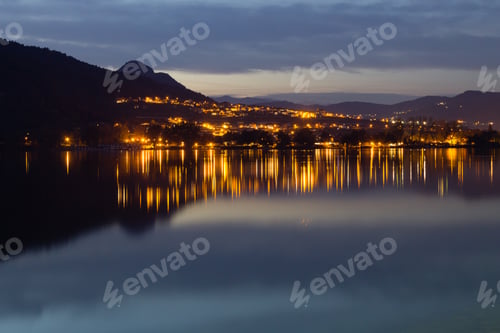 Preview: Reflections On Lake, Caldonazzo Lake, Italy. Italian Landscape.