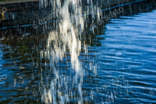 Preview: Transparent Falling Water Vertical Flows, Close Up