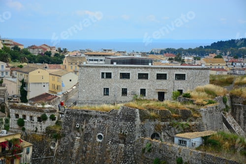 Preview: Old Historical District Corfu Island. Greece.Aerial View From New Fortress On The City With Od