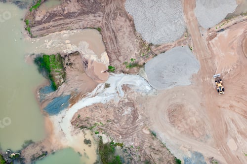 Preview: Aerial View Over The Industrial Area And Storage Place For Construction Materials