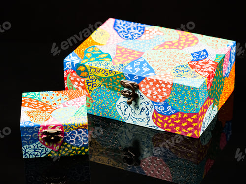 Preview: Painted, Wooden Small Boxes For Multiple Purposes