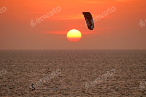 Preview: Kitesurfer At Sunset
