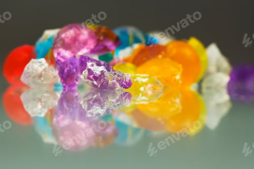 Preview: Abstract Textures And Patterns Of Broken Jelly Balls With Reflexions