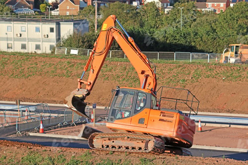Preview: Digger On A Road Construction Site
