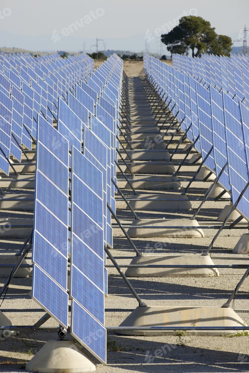 Preview: Photovoltaic Panels For Renewable Electric Production, Zaragoza Province, Aragon, Spain.