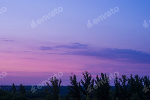 Preview: Landscape With Dramatic Light - Beautiful Golden Sunset With Saturated Sky And Clouds.