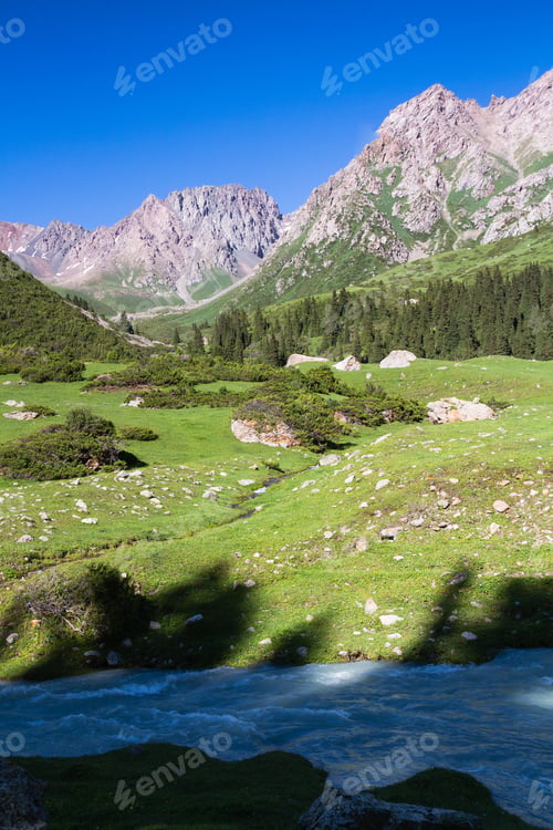 Preview: Alatau Plateau In Tian Shan Mountains, Karakol, Kyrgyzstan, Central Asia