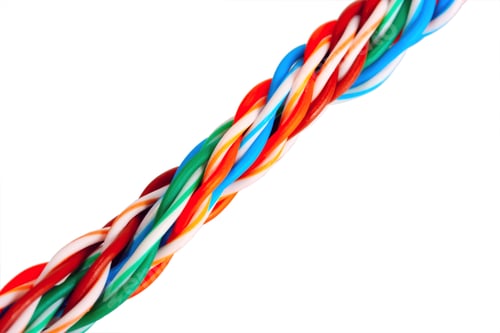 Preview: Cable Internet Multicolored Isolated On White Background