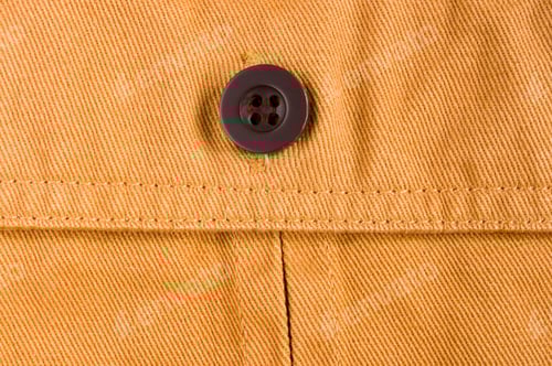 Preview: Clothing Items Washed Cotton Fabric Texture With Seams, Clasps, Buttons And Rivets, Macro, Close-Up