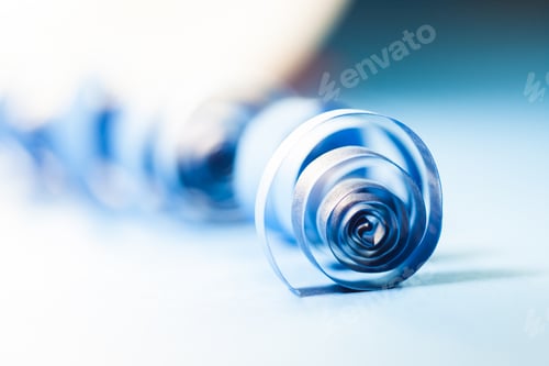 Preview: Macro, Abstract, Background Picture Of Blue Paper Spirals On Paper Background
