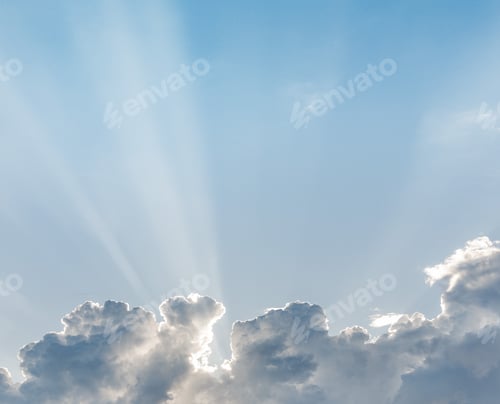 Preview: The Sun'S Rays At Sunset. Sky With Clouds.