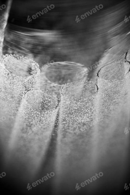 Preview: Black And White Abstract Underwater Composition With Bubbles, Tubes, Lines And Light