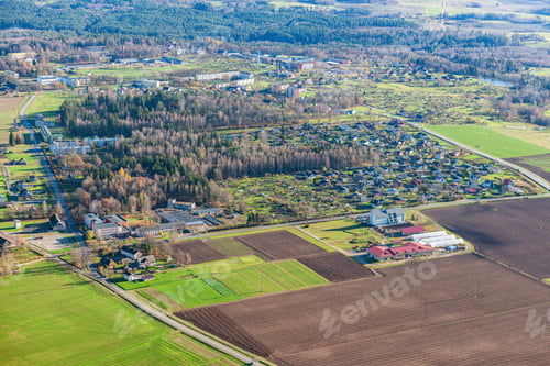 Preview: Aerial View Over The Priekuli Town (Latvia)