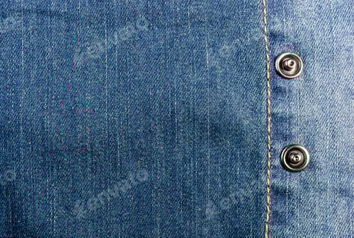 Preview: Clothing Items Blue Stonewashed Faded Jeans Cotton Fabric Texture With Seams, Clasps, Buttons And