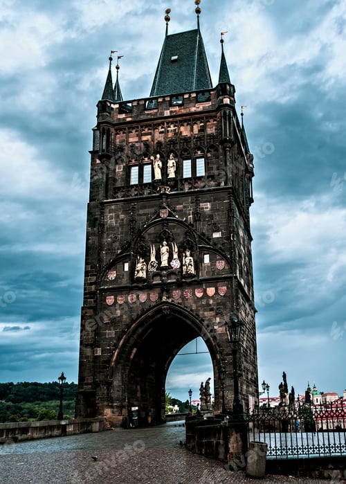 Preview: Karluv Most And Lesser Town Tower Charles Bridge Prague Czech Republic Europe.