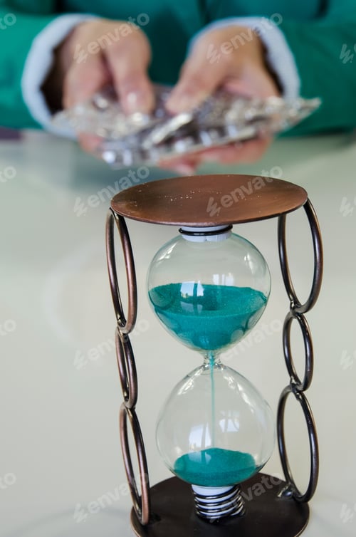 Preview: Time Running Over Human Hands With Empty Blisters