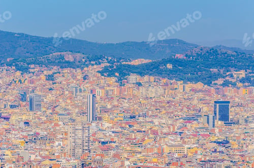 Preview: Aerial View Of Barcelona From Montjuic Castle, Spain.